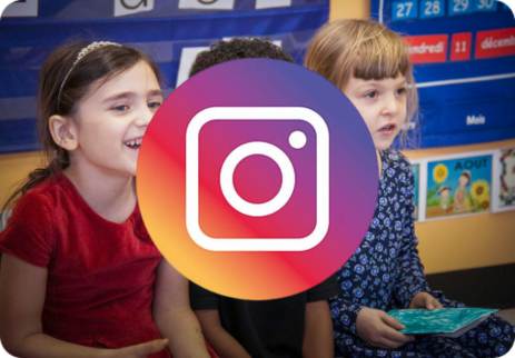 La Maternelle preschoolers learning with Instagram logo