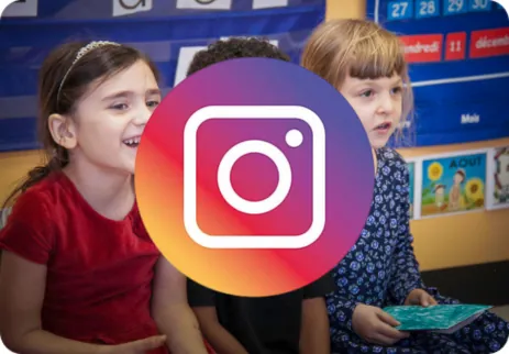 La Maternelle preschoolers learning with Instagram logo