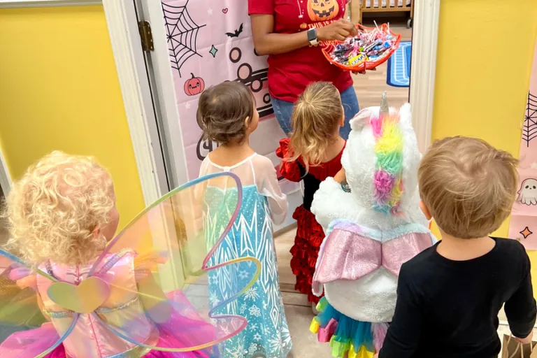 Children in fairy and unicorn costumes